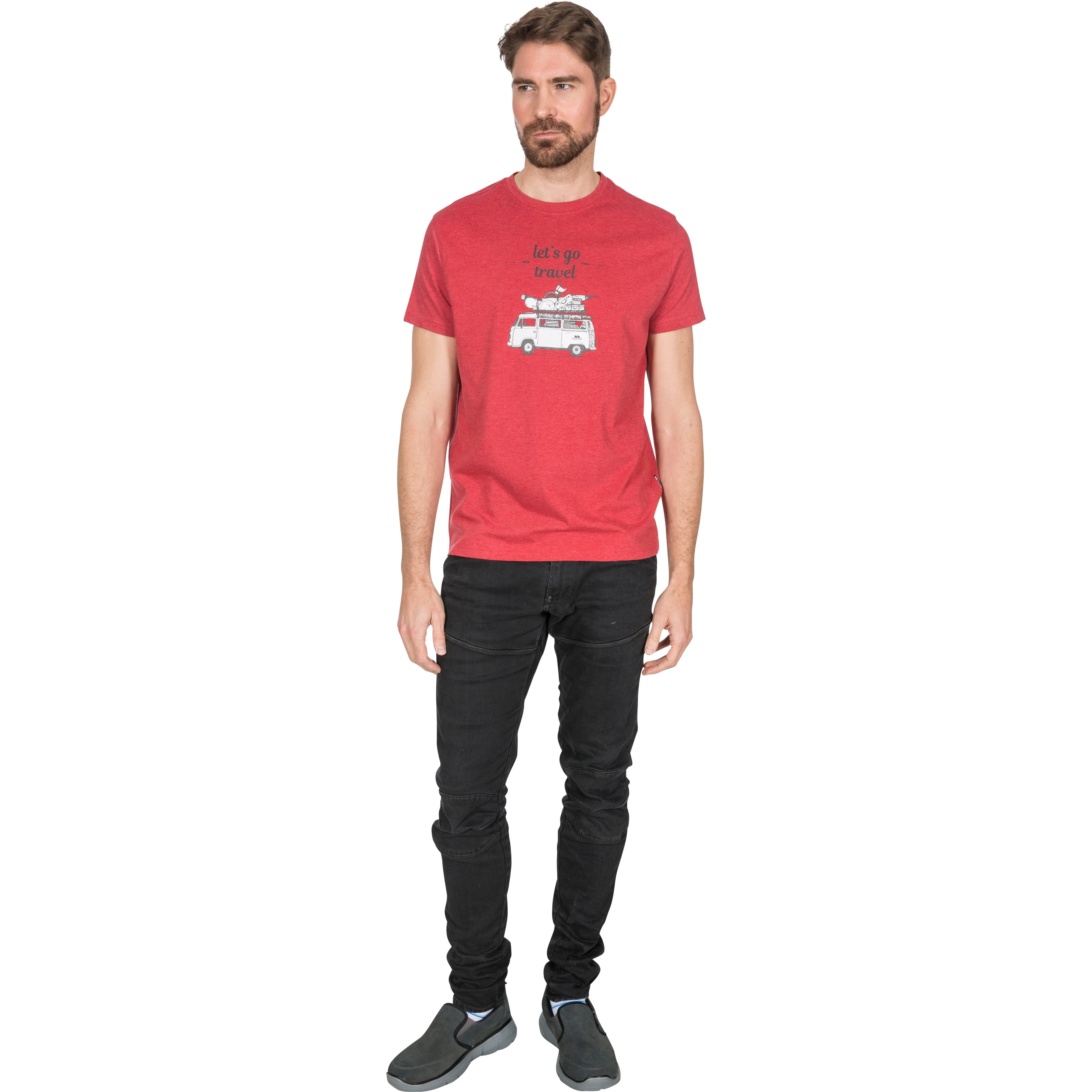 Motorway Men's Quick Dry Wicking T-Shirt in Red Marl - Image 2