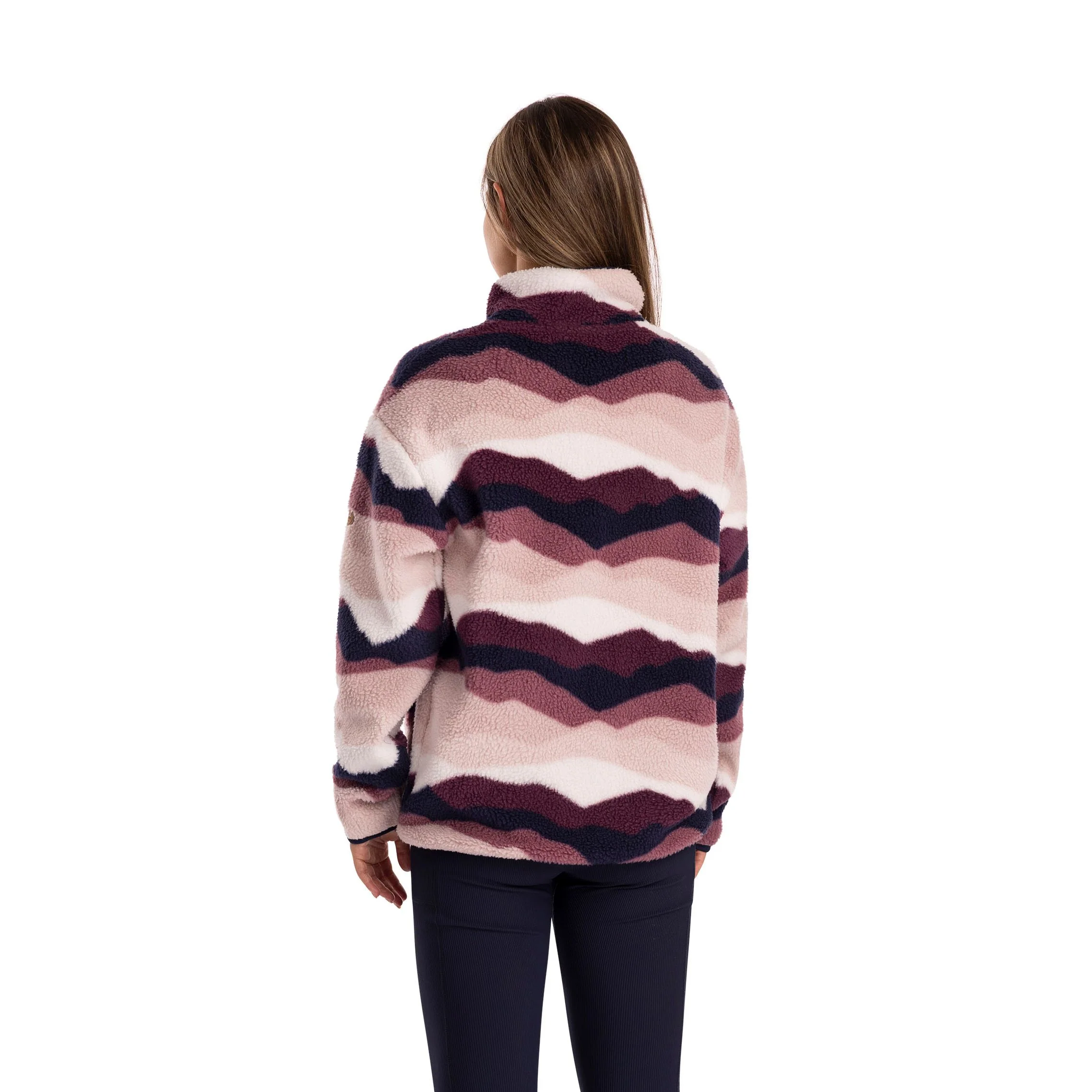 Ovie Womens 1/2 Zip Sherpa Fleece Top in Mountain Print - Image 6