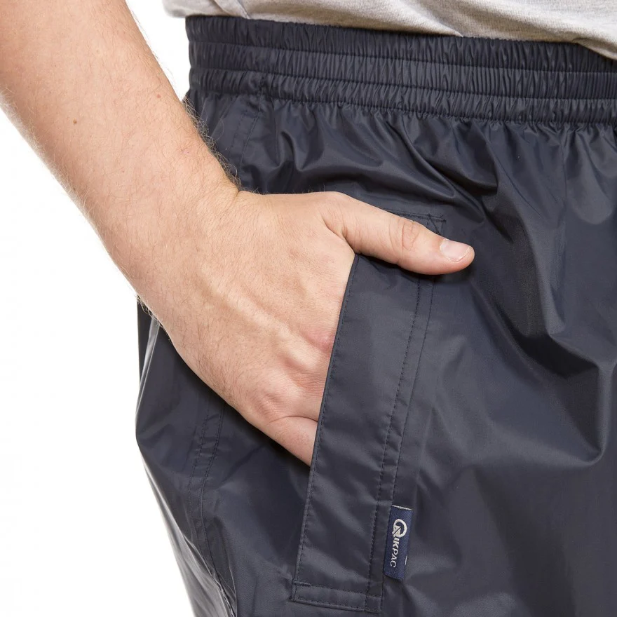 Qikpac Adults Unisex Pack Away Waterproof Trousers in Navy - Image 5