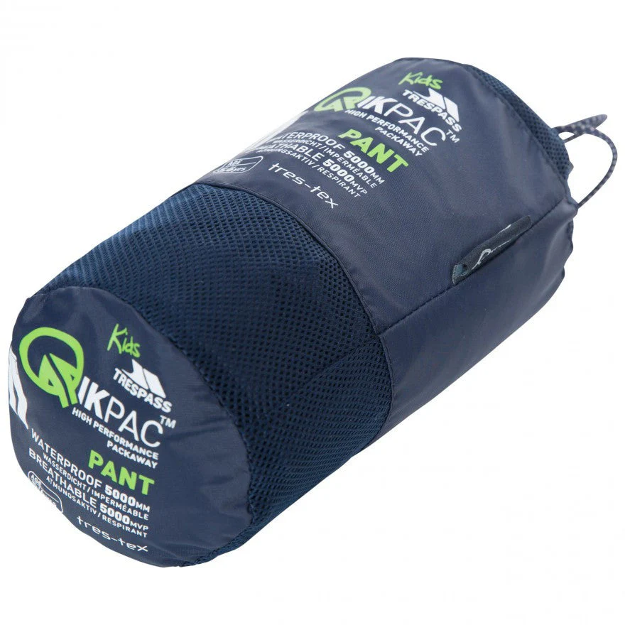 Qikpac Kids Packaway Waterproof Trousers - Navy - Image 3