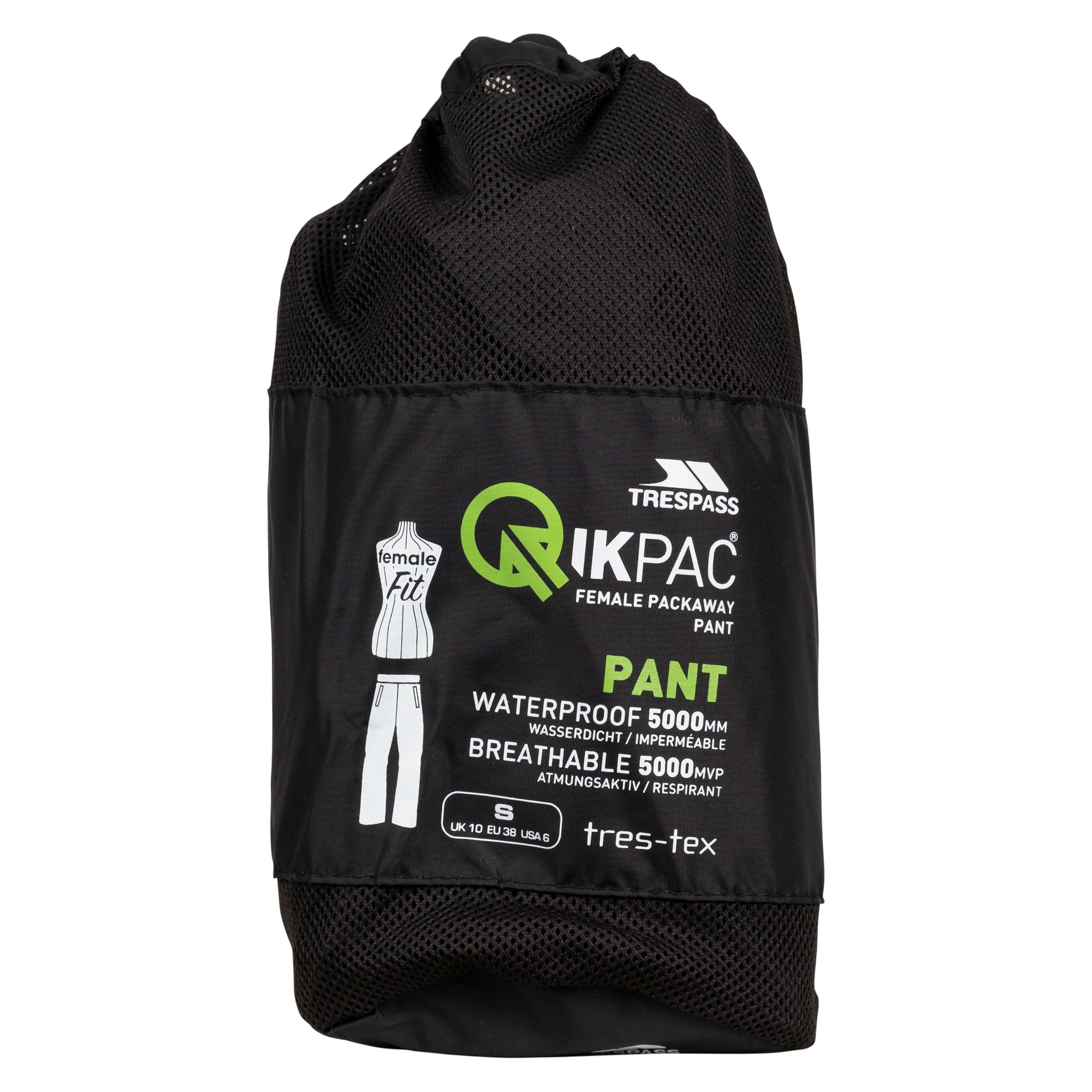 Qikpac Women's Pack Away Waterproof Trousers in Black - Image 3