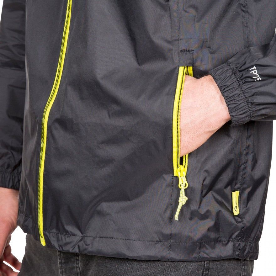 Qikpac X Adults Unisex Waterproof Packaway Jacket in Black - Image 7