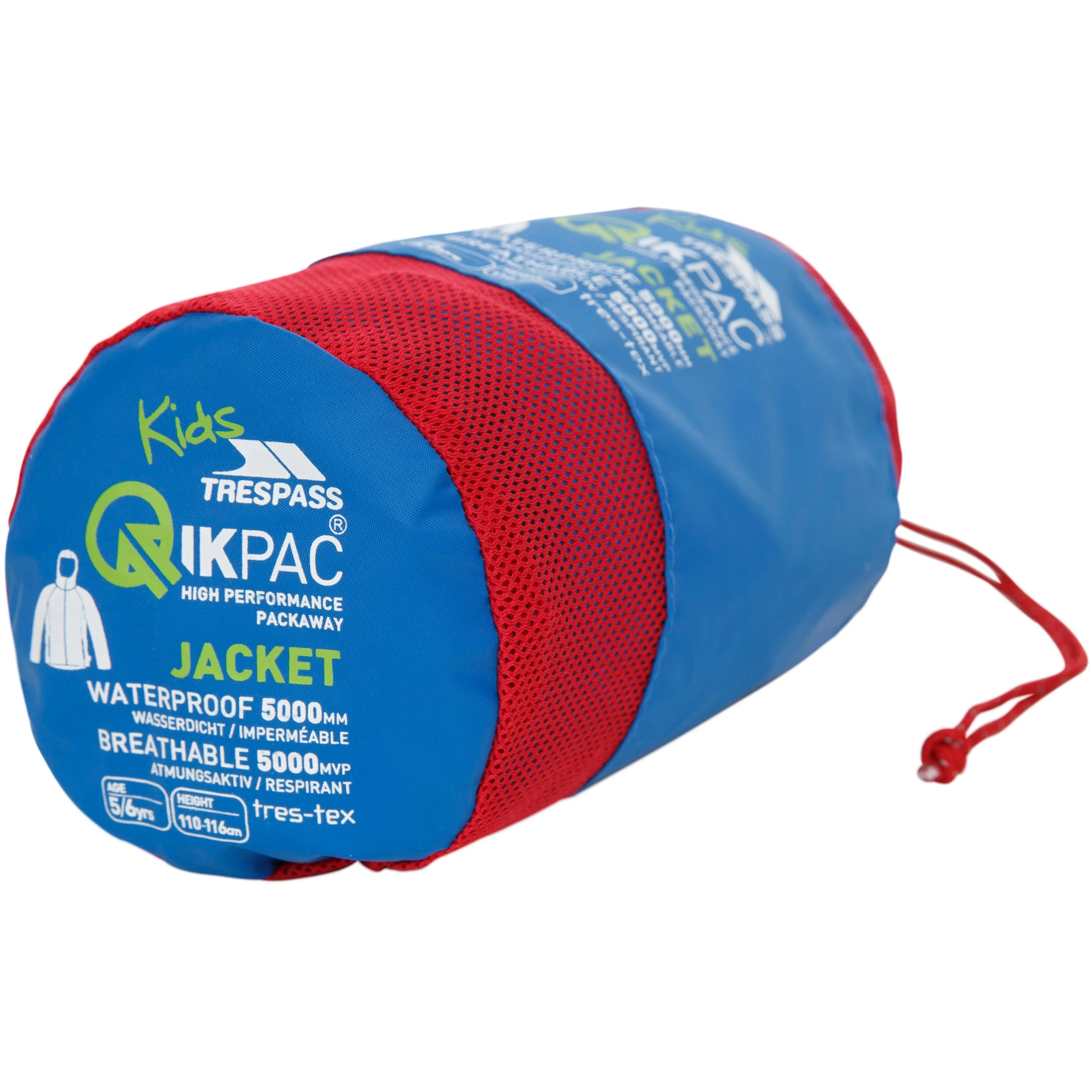 Qikpac X Kids' Unpadded Waterproof Packaway Jacket in Blue - Image 3