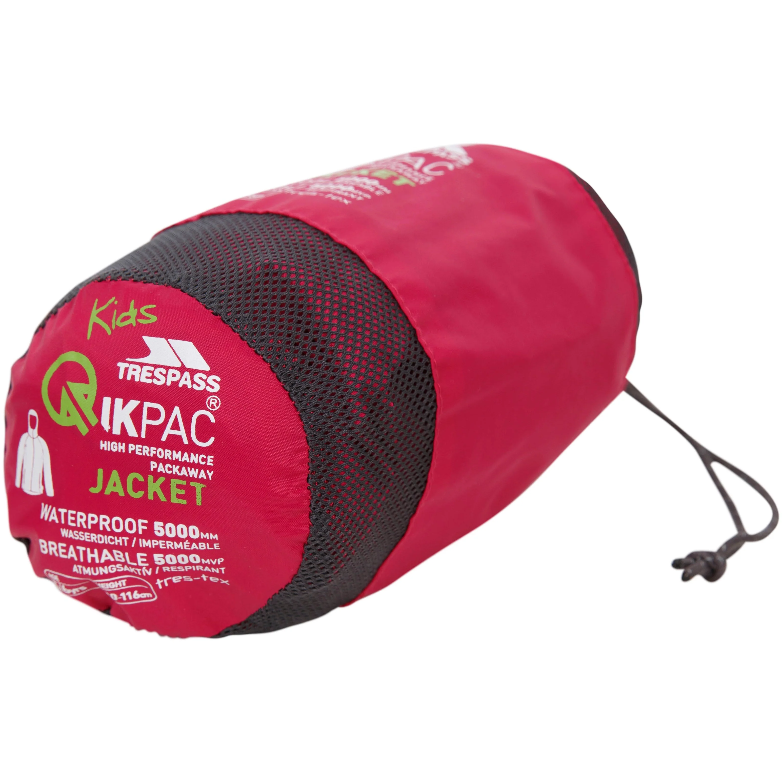Qikpac X Kids' Unpadded Waterproof Packaway Jacket in Cassis - Image 3