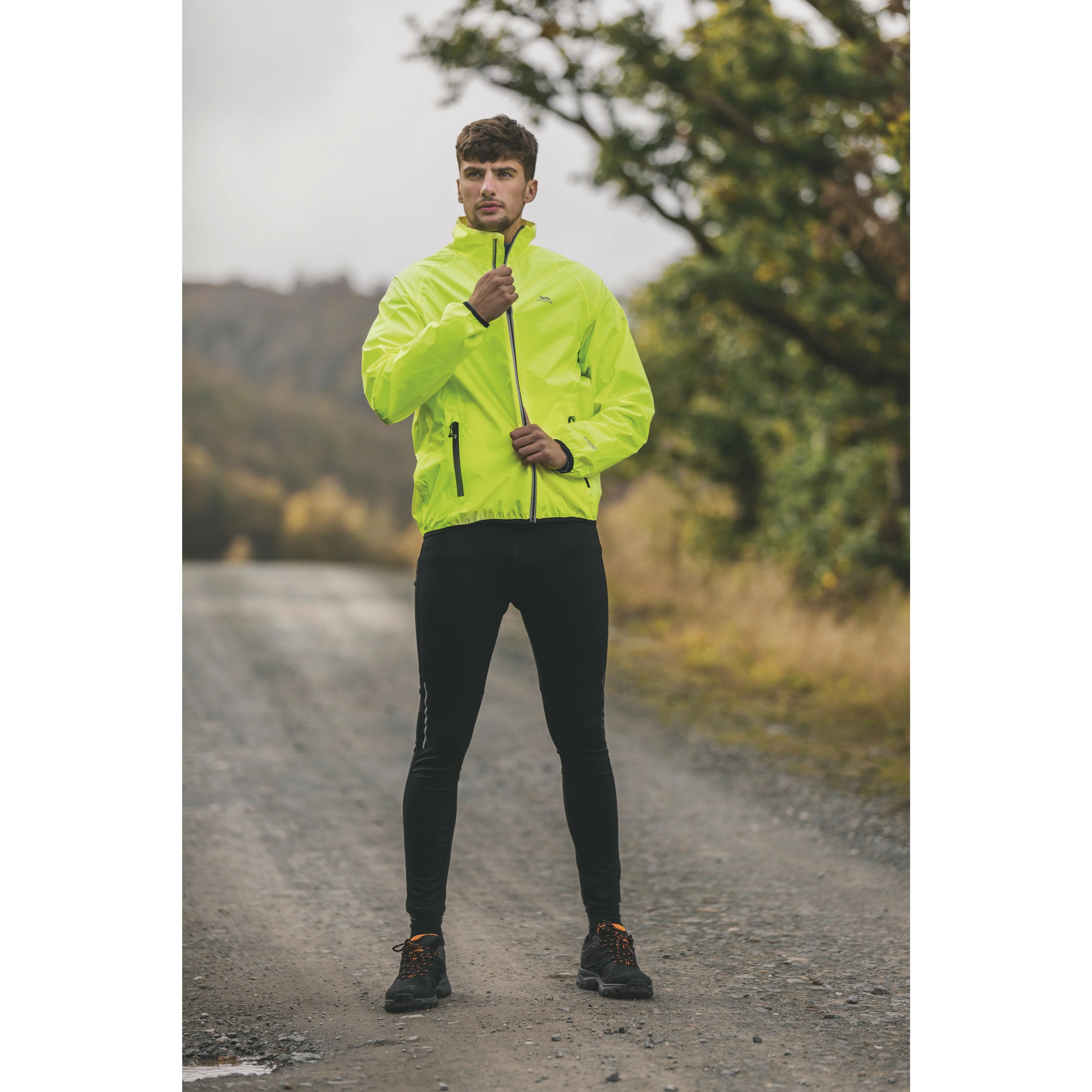 Retract Men's Hi-Vis Unpadded Waterproof Packaway Jacket in Yellow - Image 5