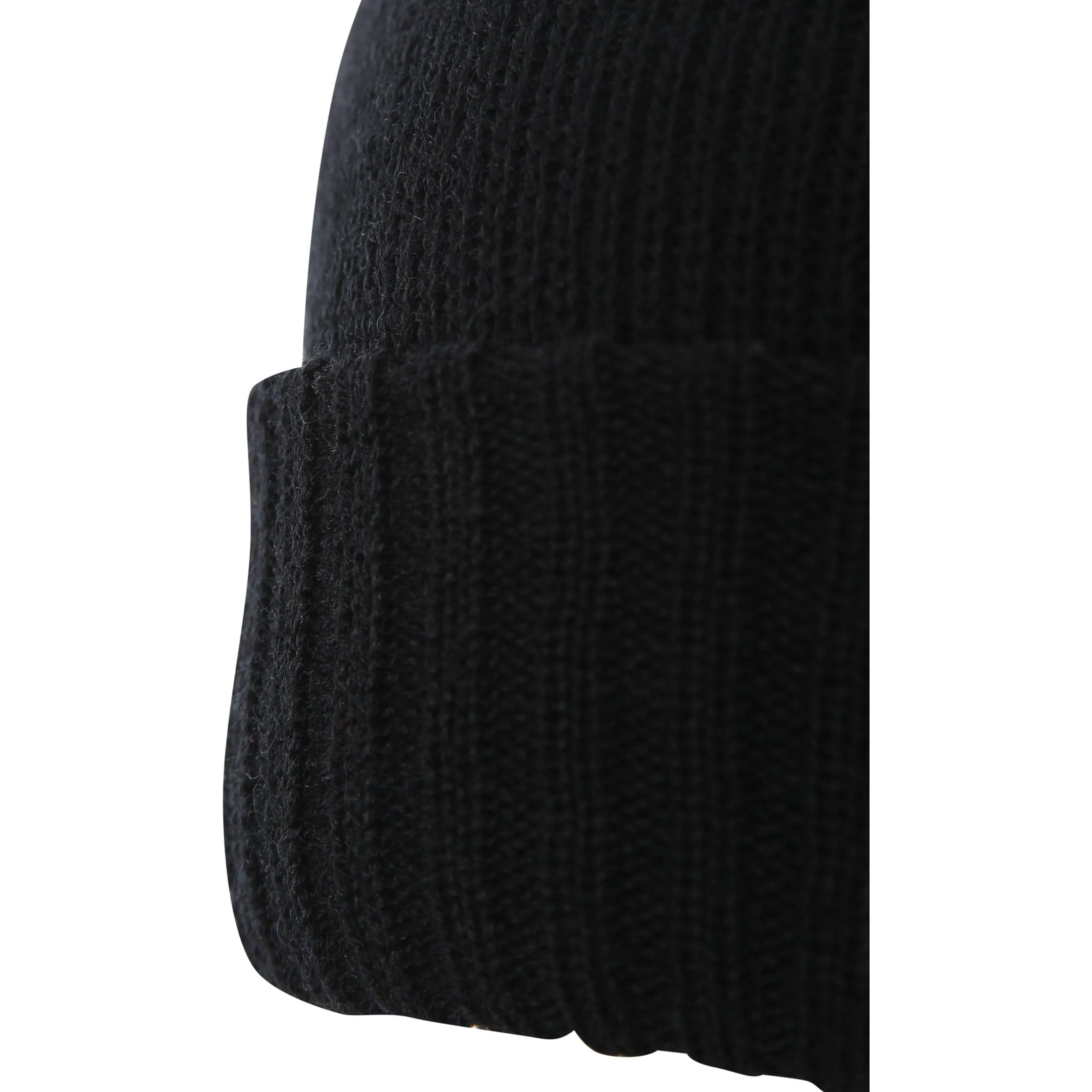 Ronan Unisex Adults DLX Knitted Wool Beanie Hat in Black - Image 5