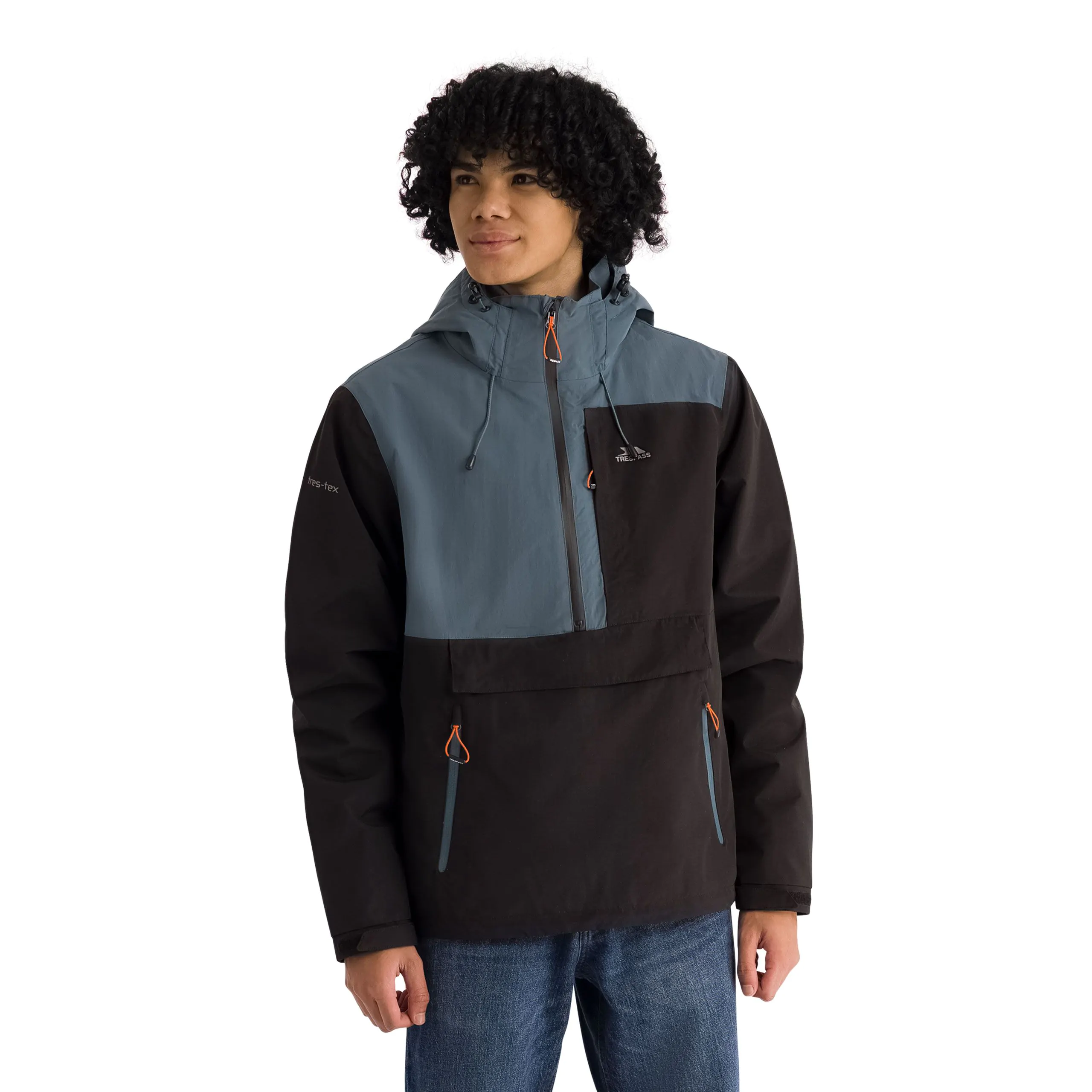 Scolpaig Mens 1/2 Zip Unpadded Rain Jacket in Black