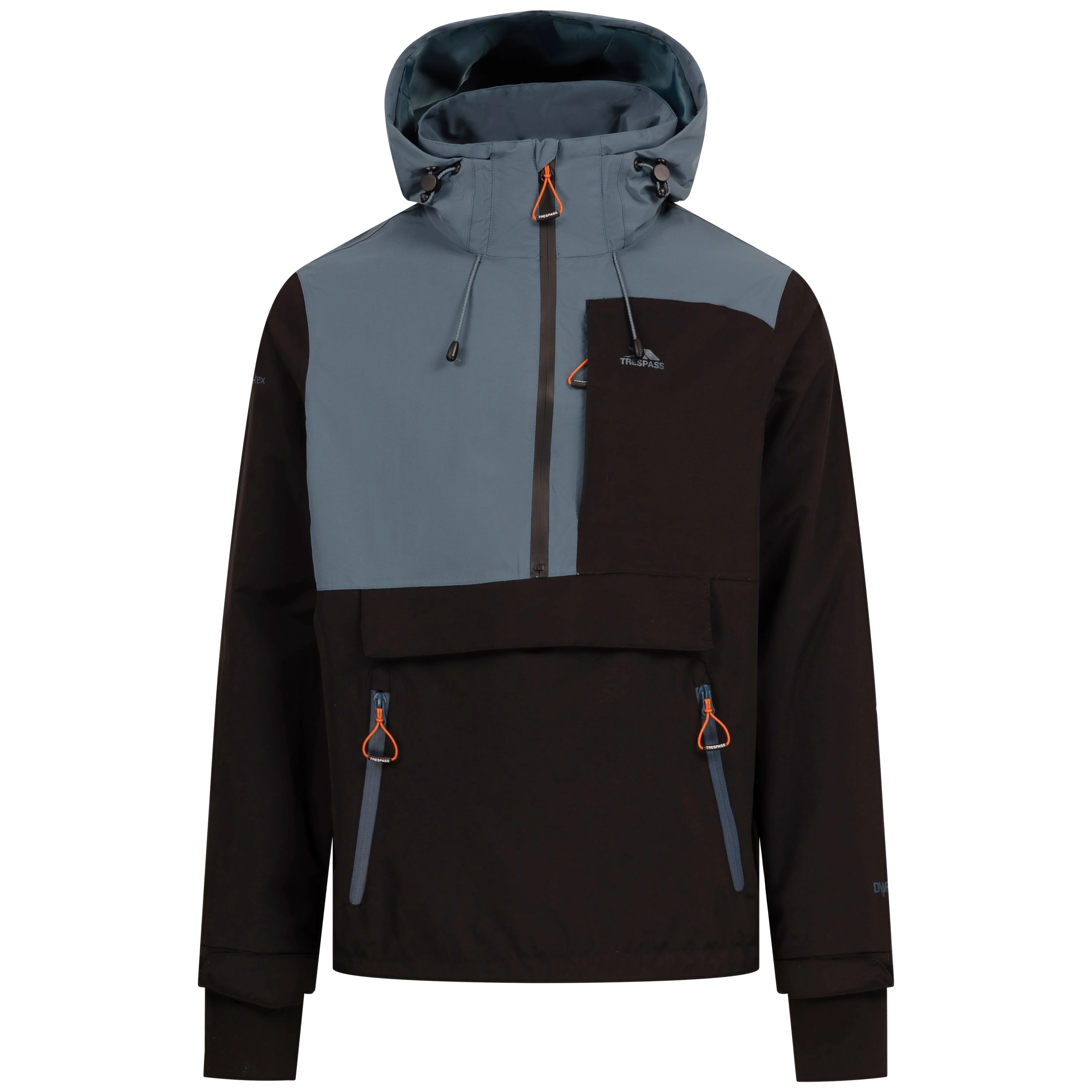 Scolpaig Mens 1/2 Zip Unpadded Rain Jacket in Black - Image 2