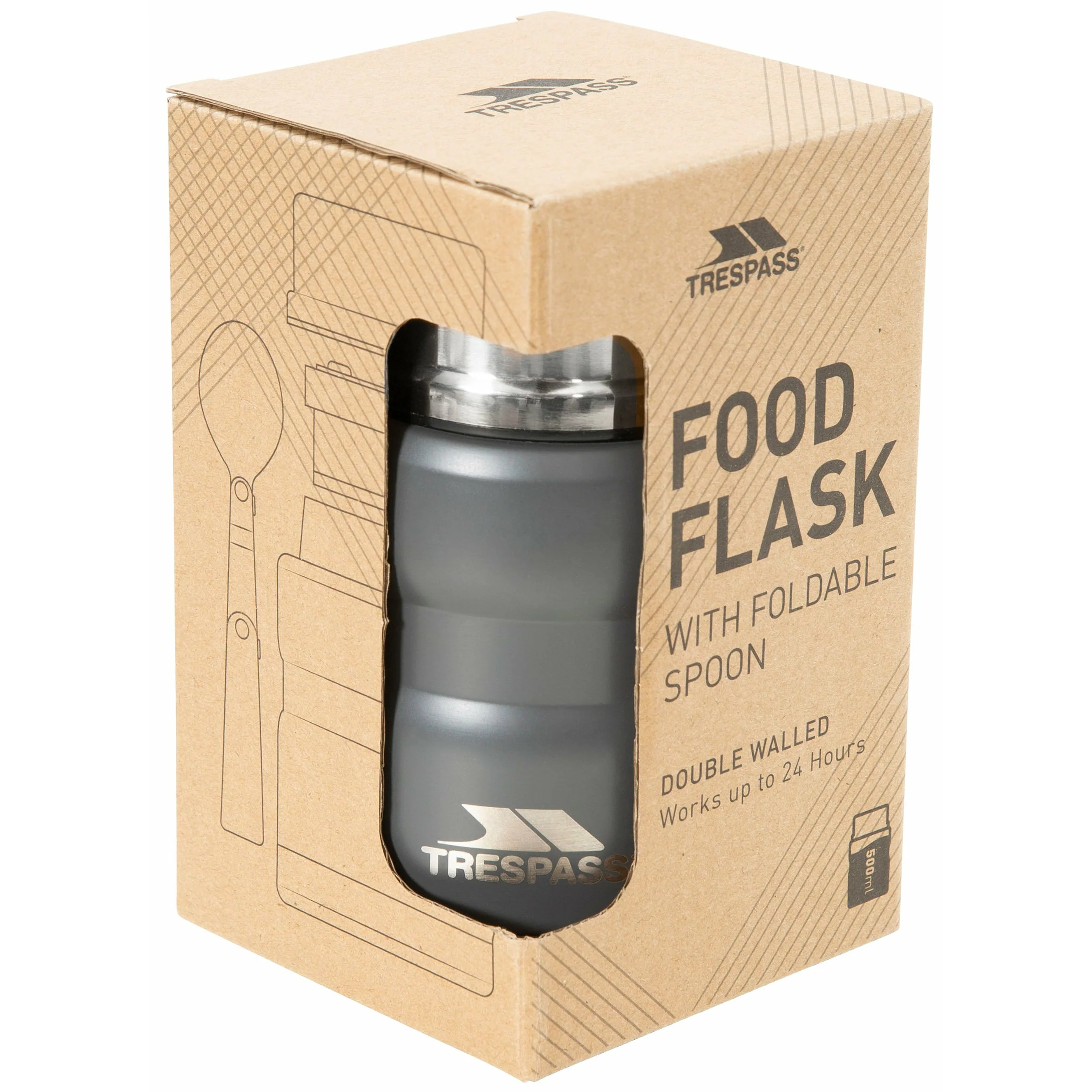 Scran Thermal Food Flask in Grey - Image 2