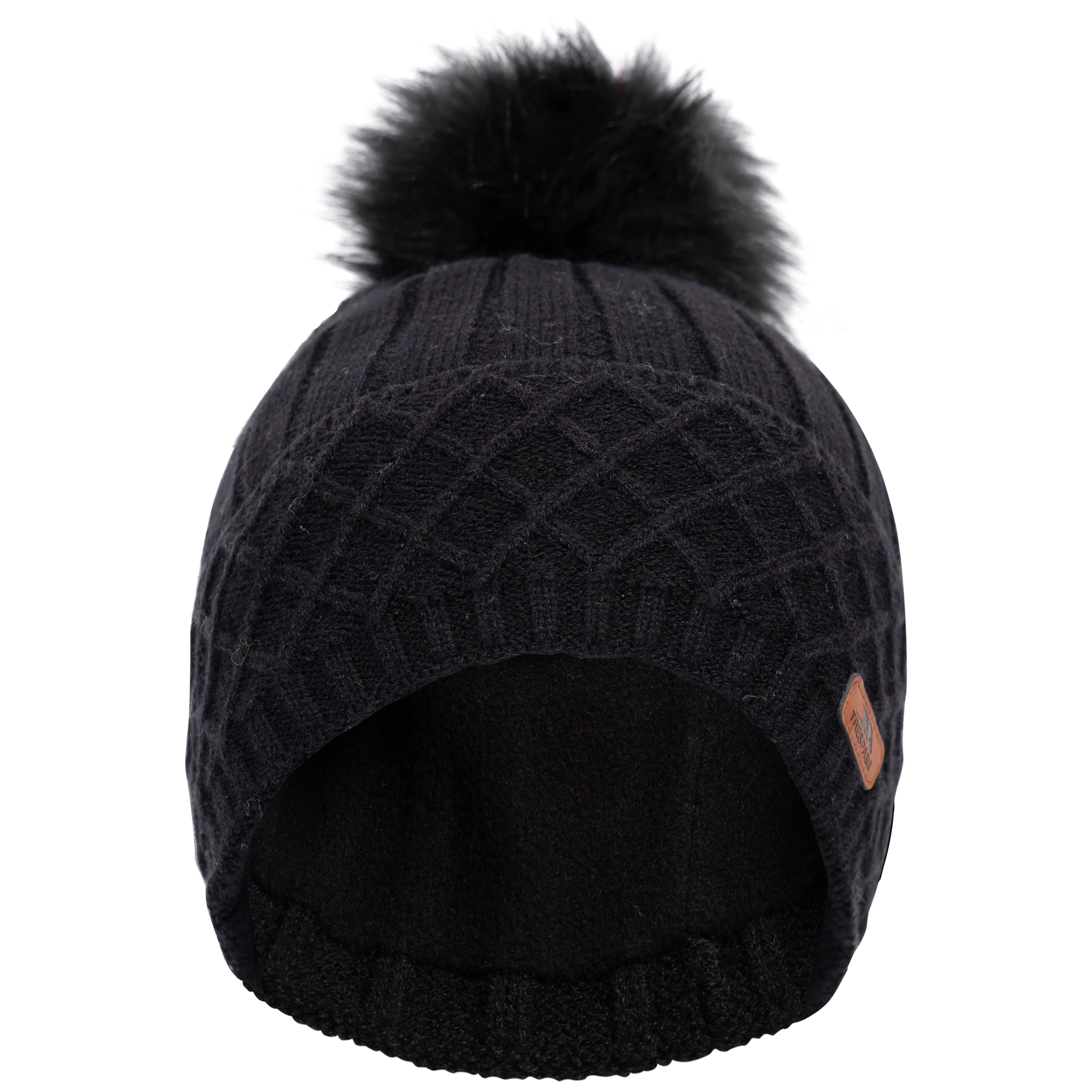 Sherbet Women's Fleece Lined Knitted Hat in Black - Image 2