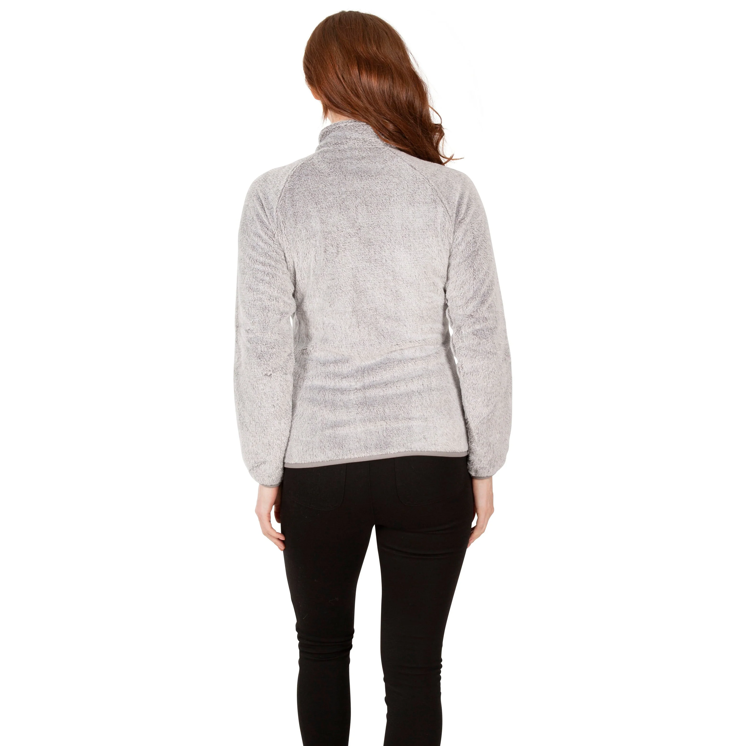 Telltale Women's Soft and Furry Fleece Jacket in Silver Grey - Image 4