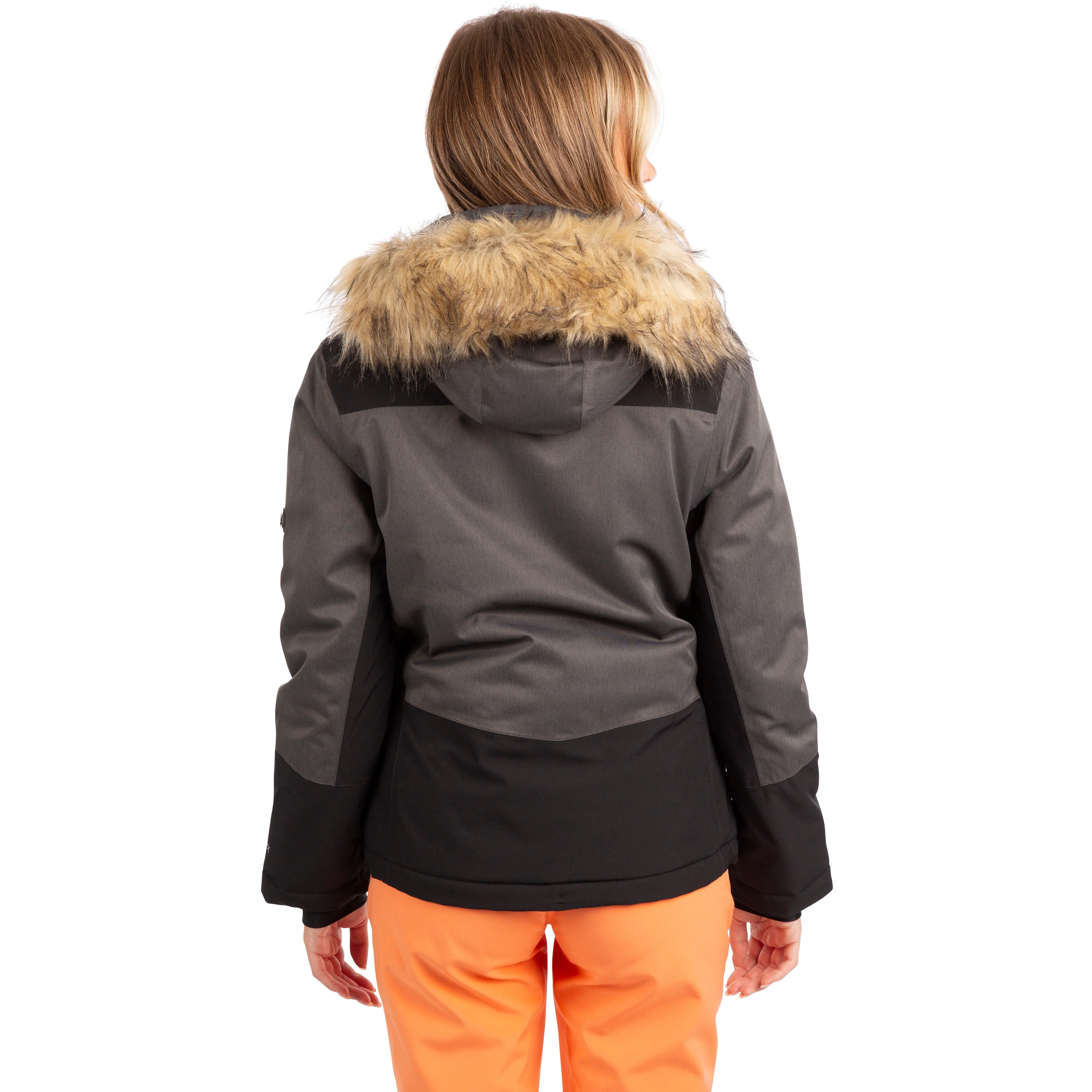 Temptation Womens Padded Waterproof Ski Jacket in Black - Image 3