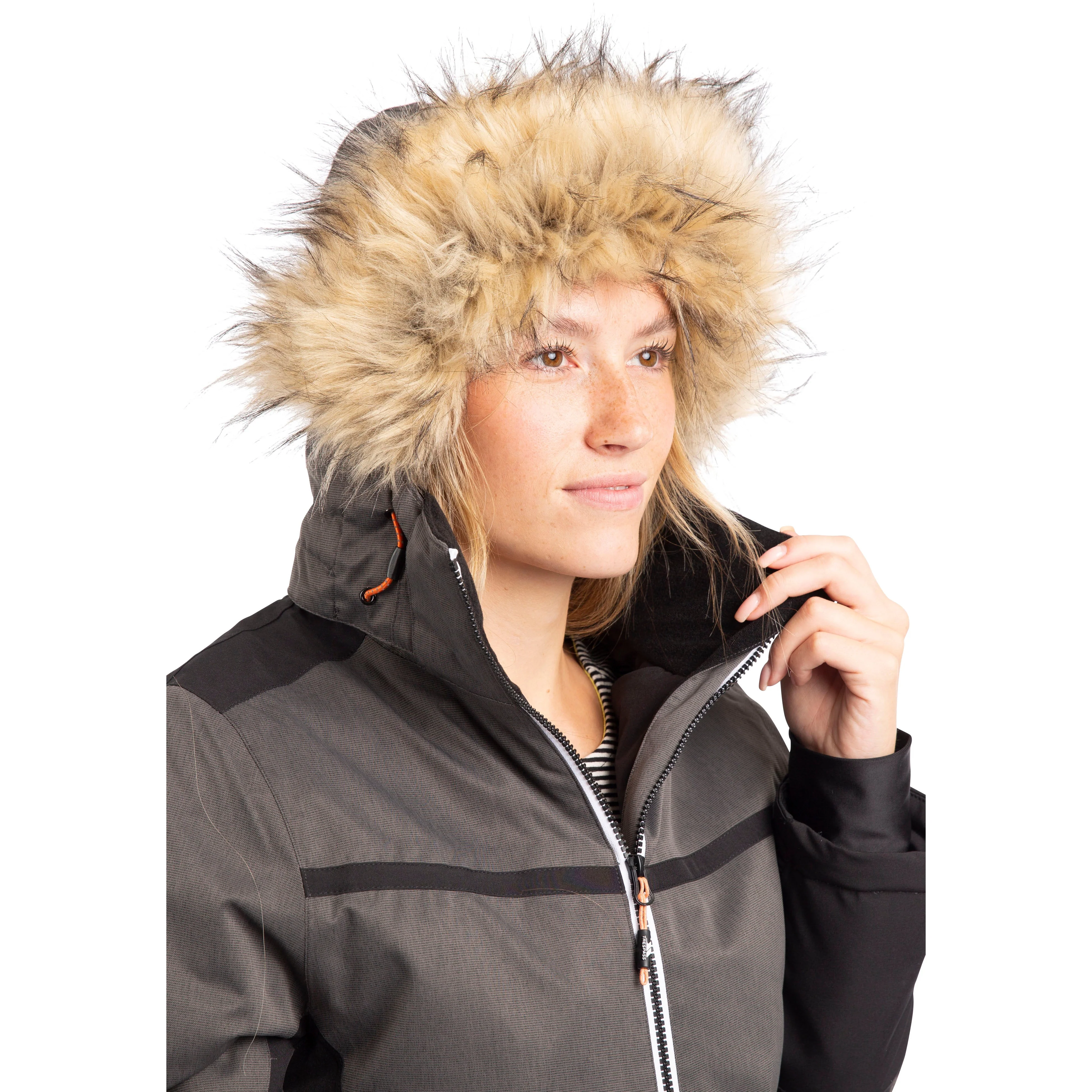 Temptation Womens Padded Waterproof Ski Jacket in Black - Image 5