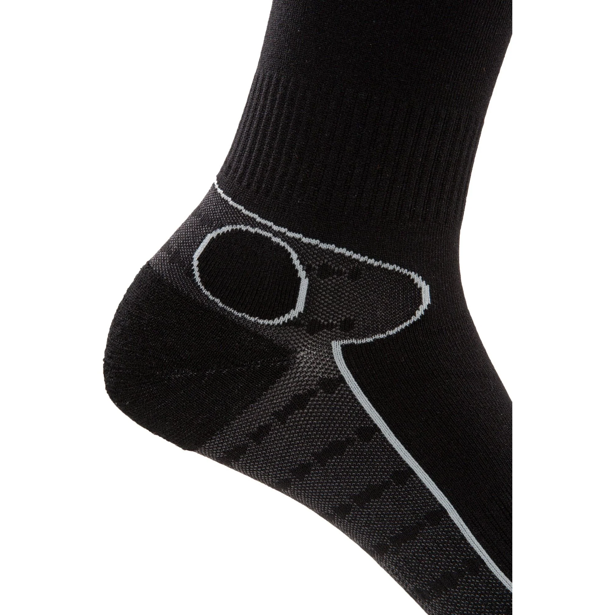 Trapped Unisex Ultralight DLX Merino Wool Blend Ski Socks in Black - Image 4