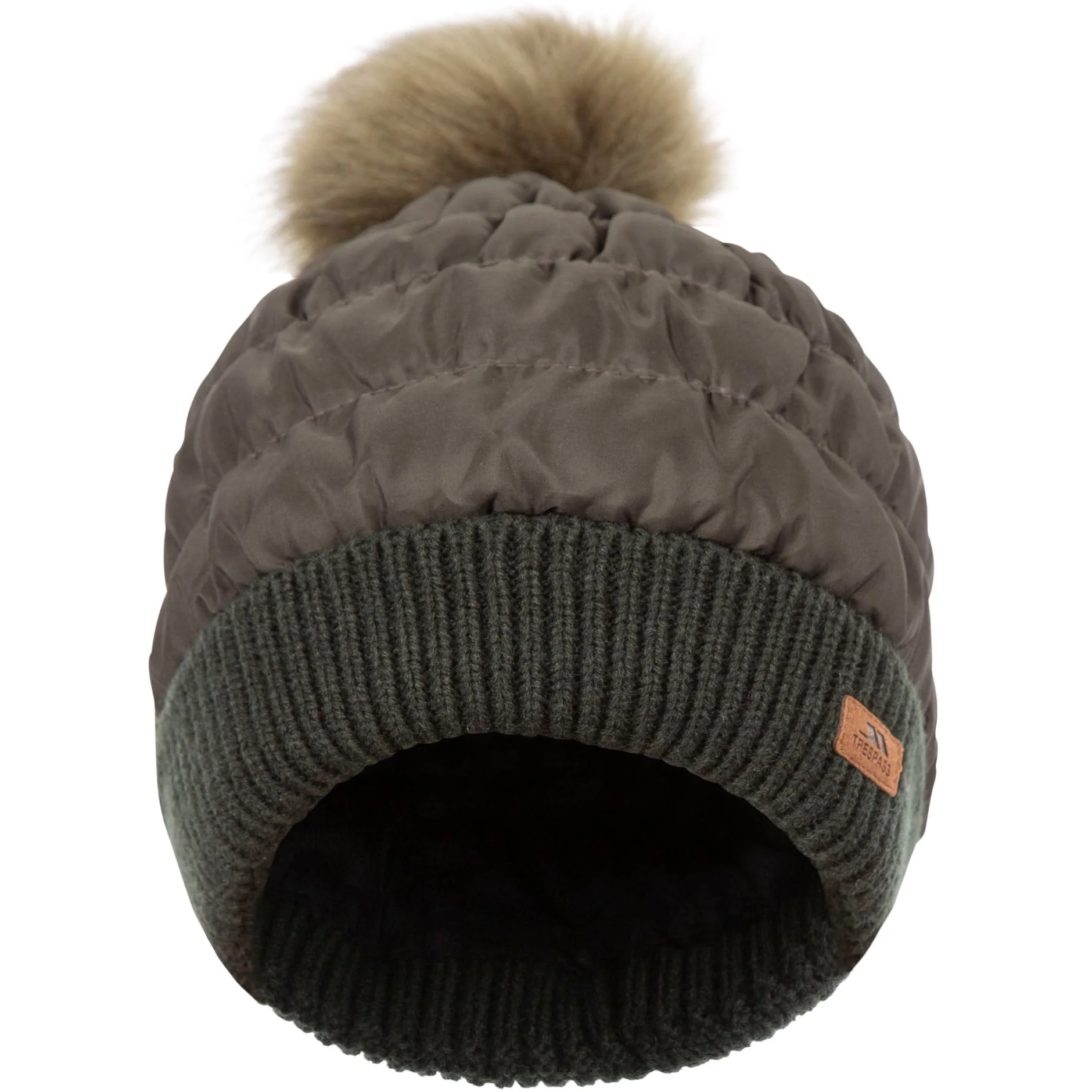 Trespass Reine Womens Knitted and Lined Hat in Ivy - Image 2