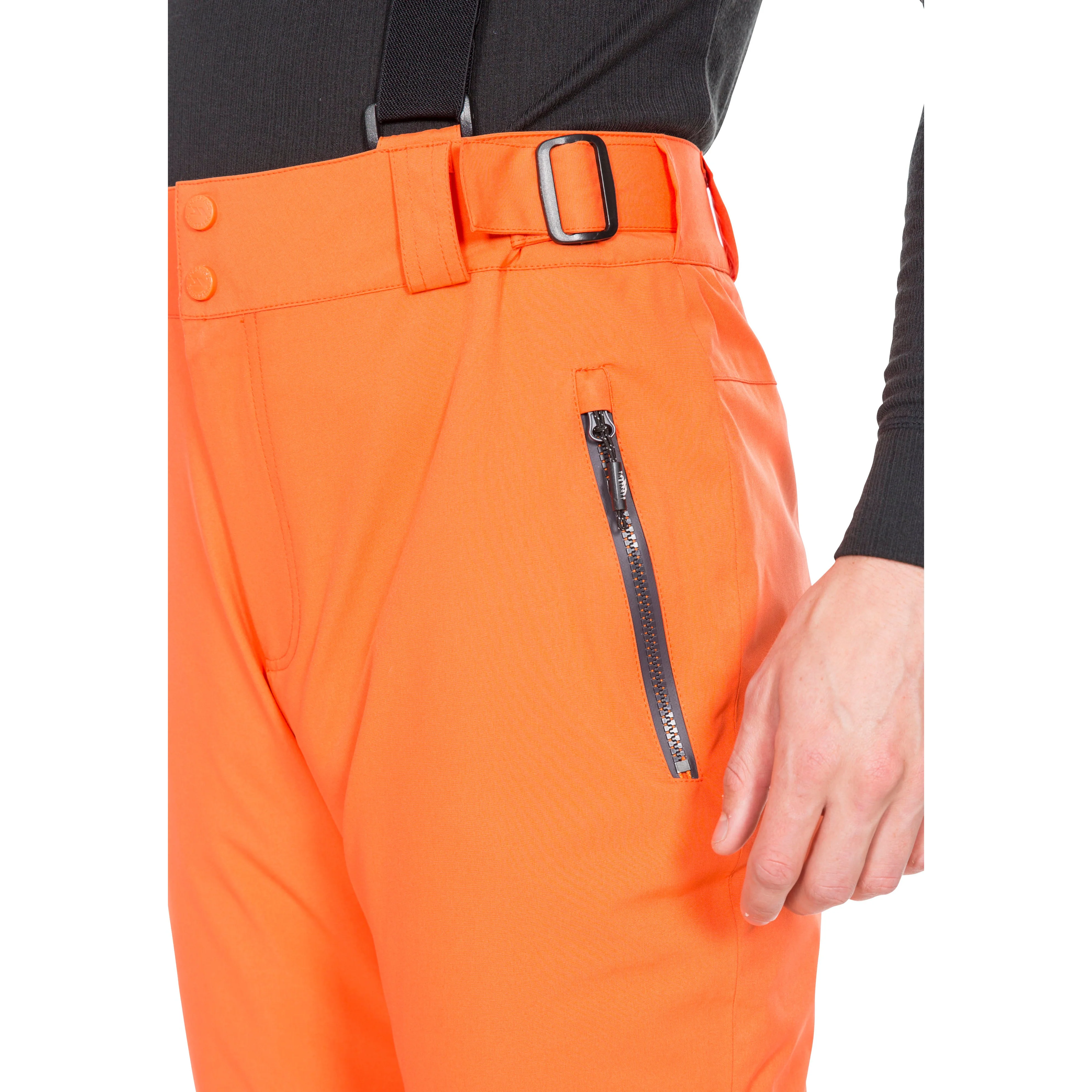 Trevor Mens Lightly Padded Slim Fit Ski Trousers in Orange - Image 8