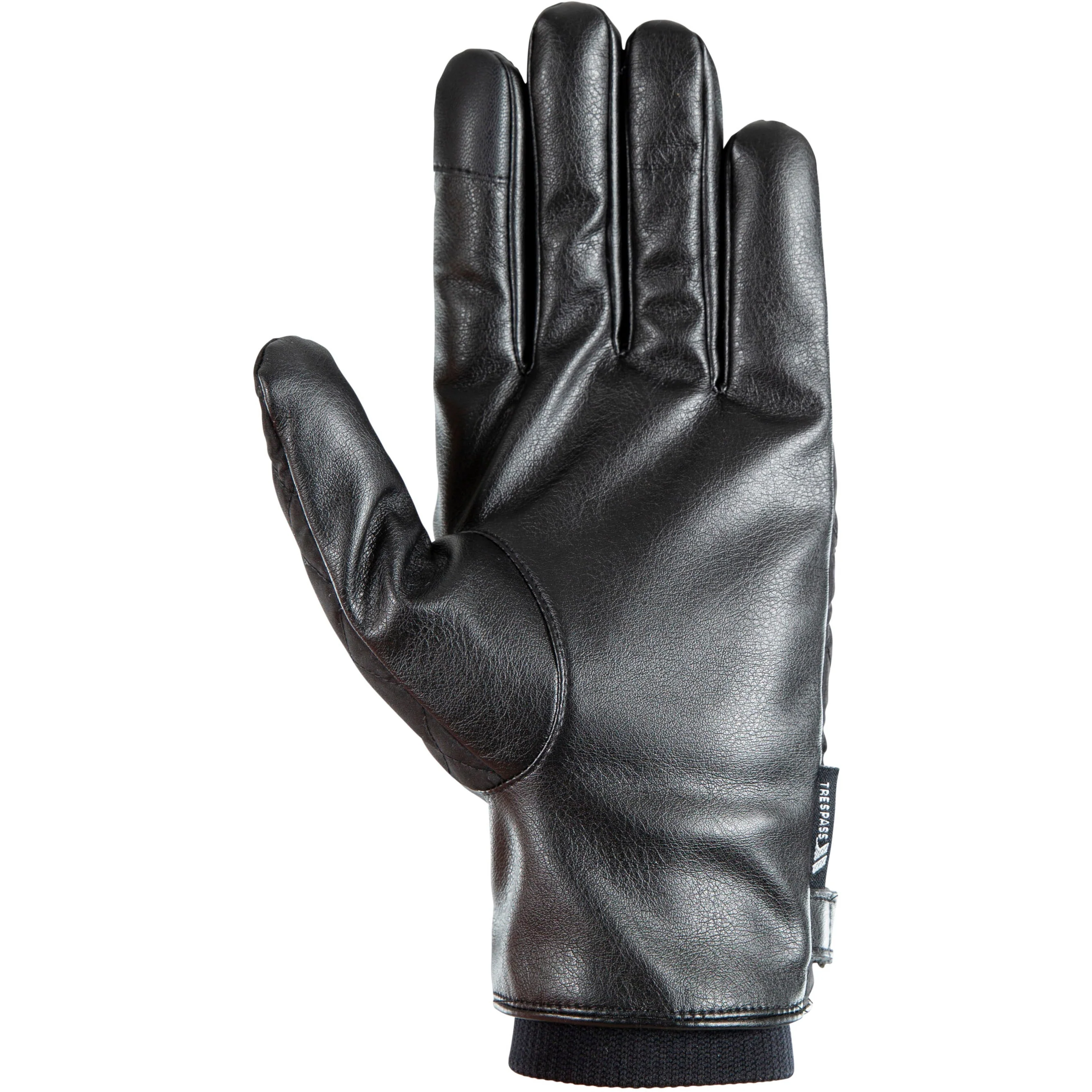 Tully Adults Quilted Touchscreen Gloves in Black - Image 2