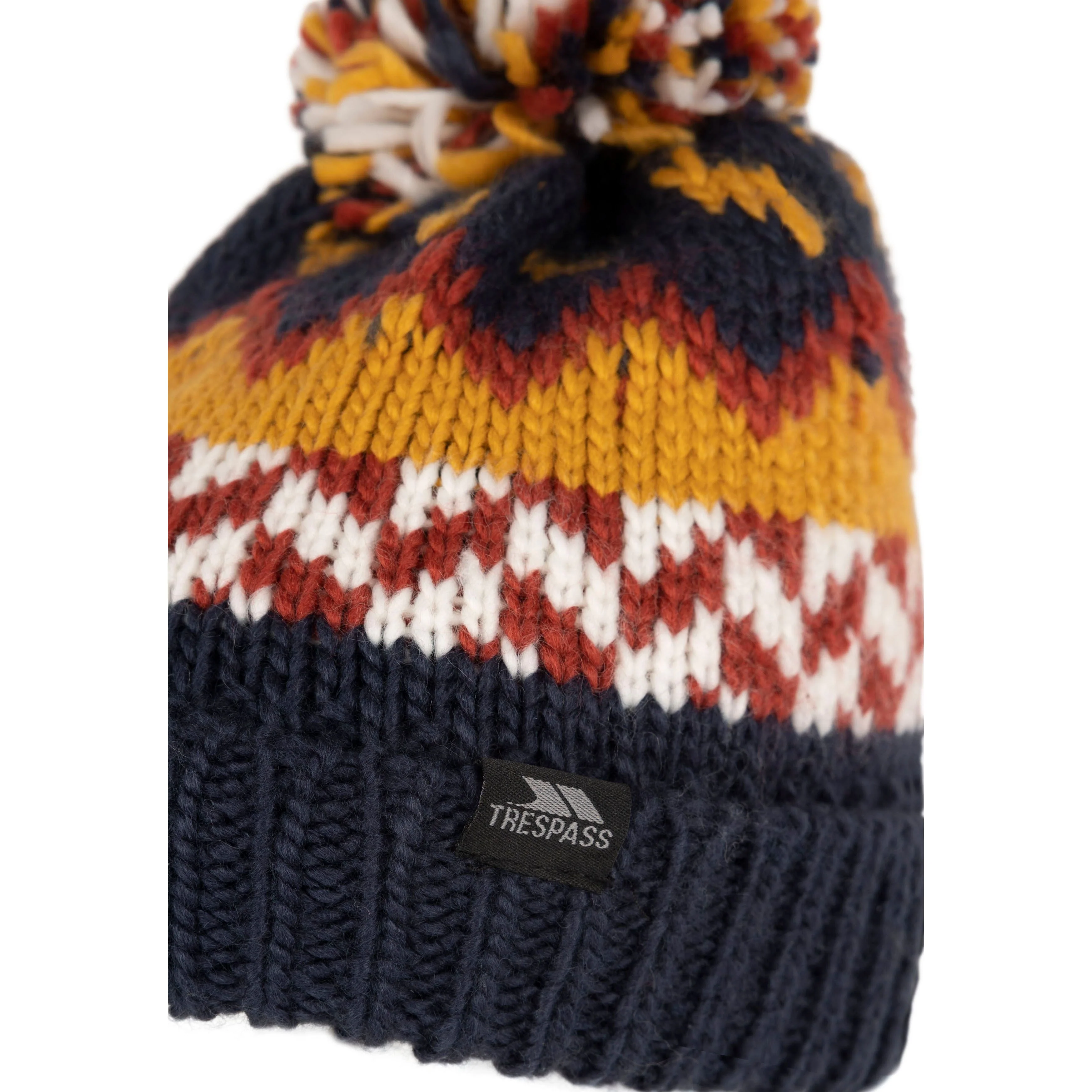 Twiglet Kids Lined Kids Knitted Hat in Navy / Honeybee - Image 3