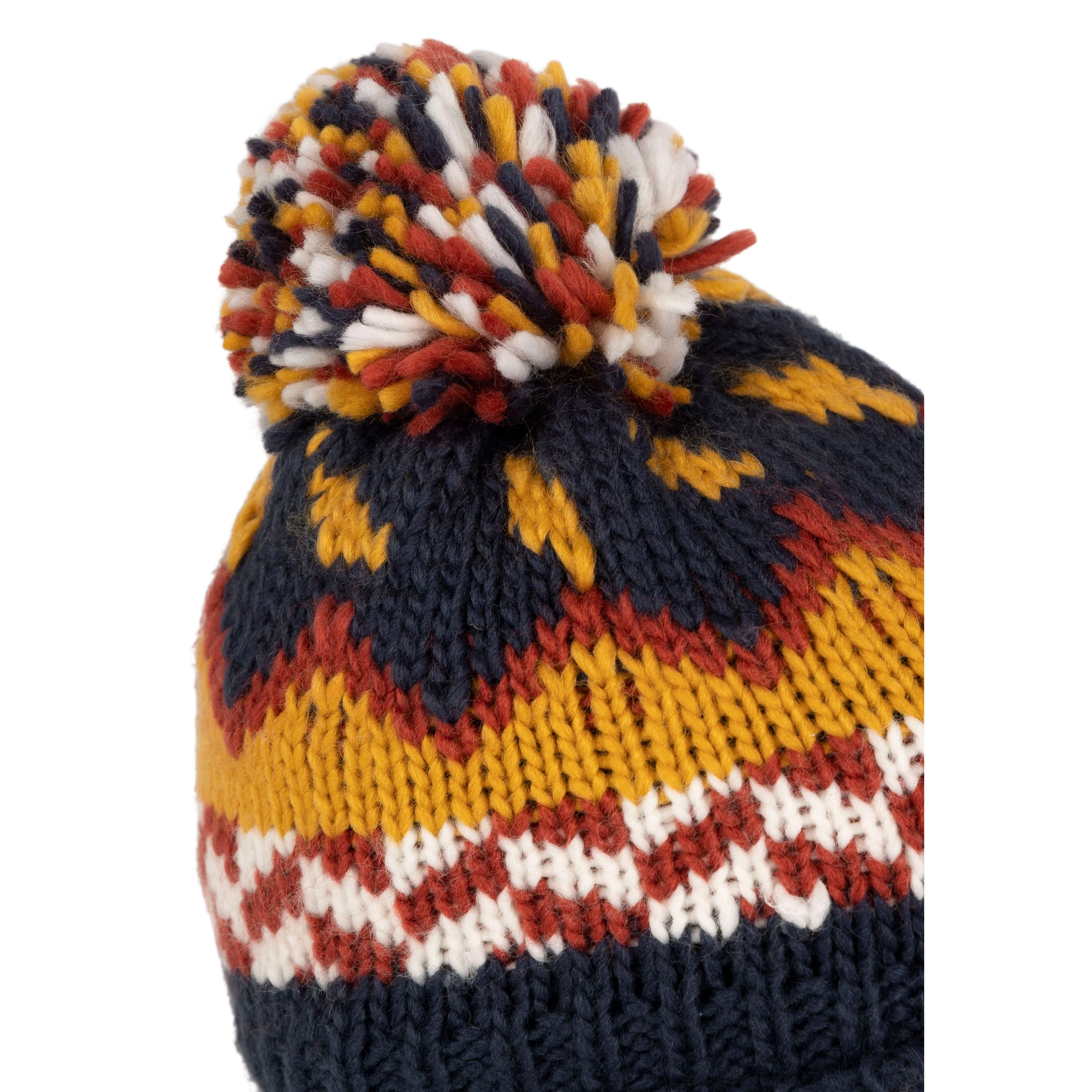 Twiglet Kids Lined Kids Knitted Hat in Navy / Honeybee - Image 4