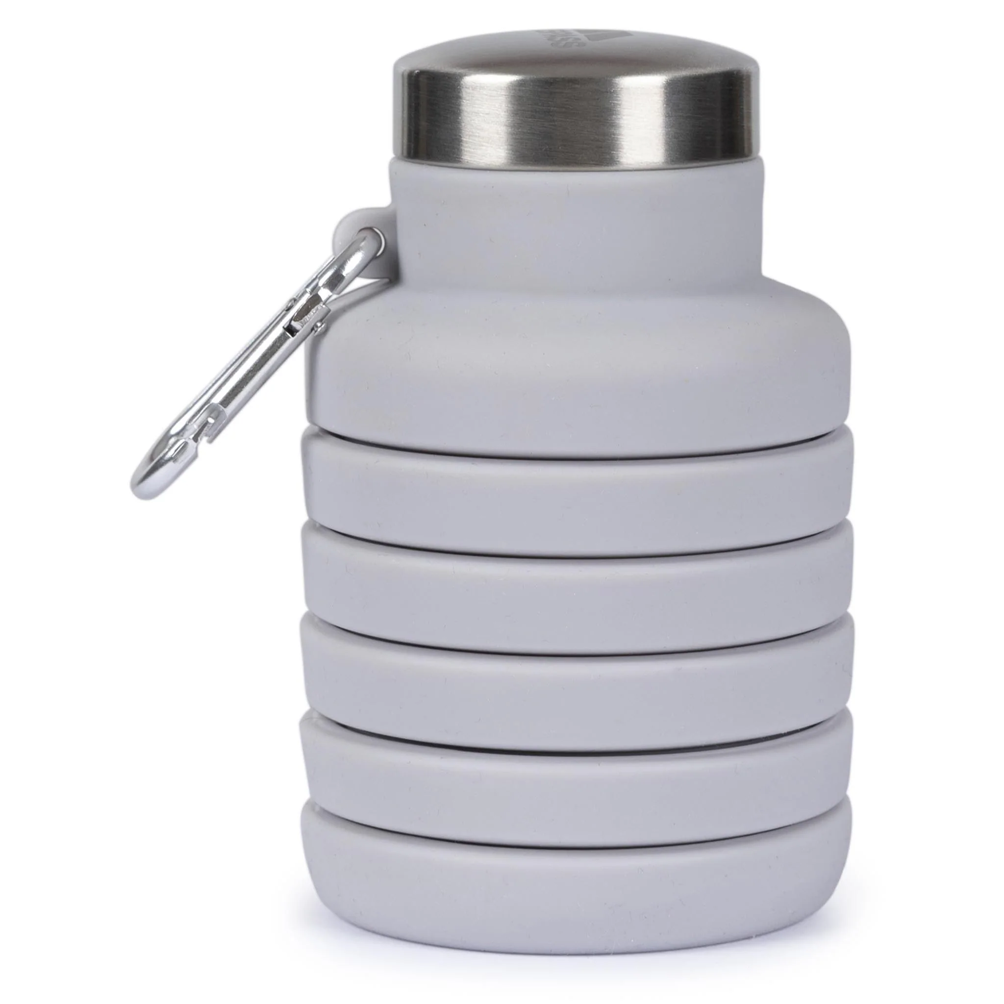 Vavo Folded Silicone Bottle With Carabineer 0.5L in Platinum