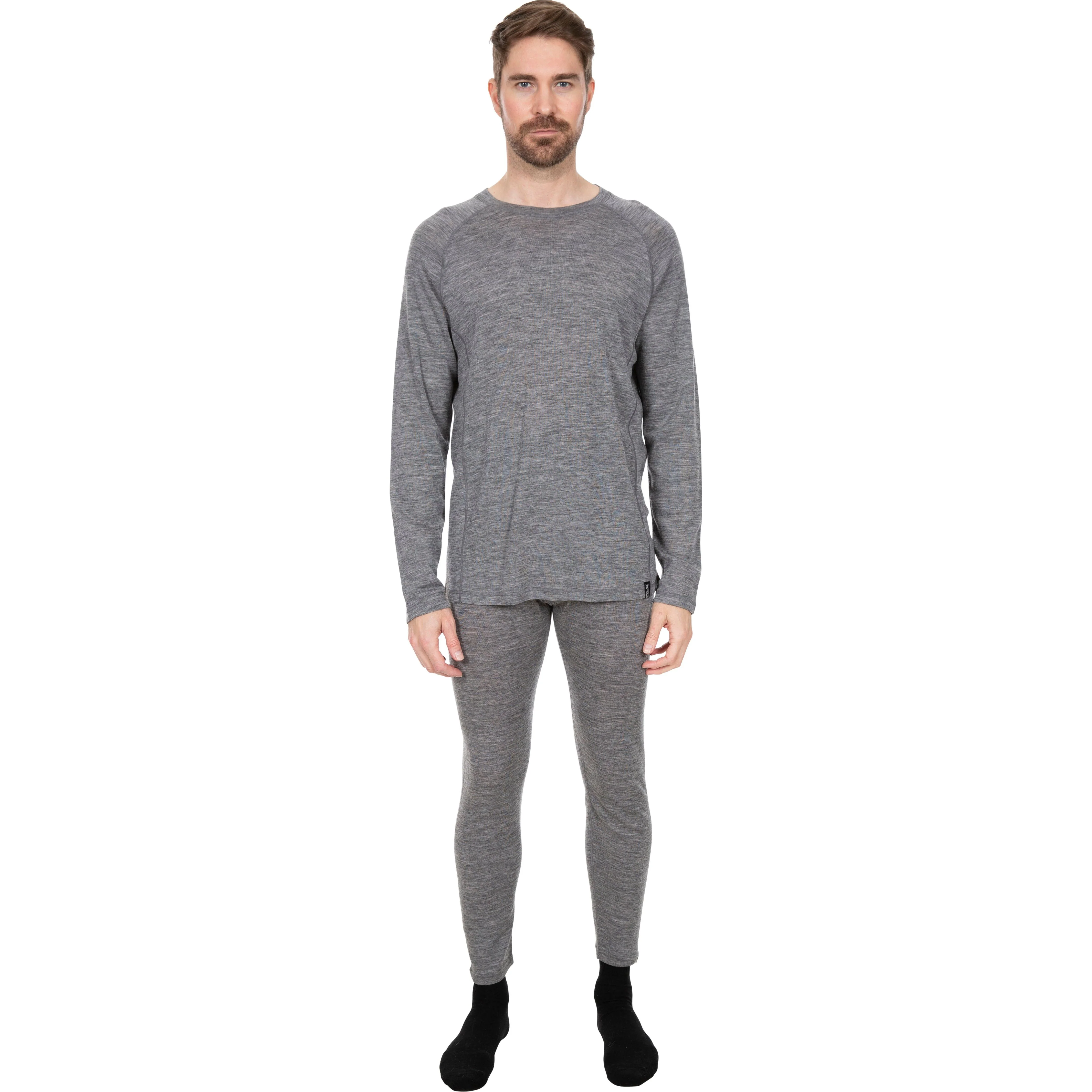 Wexler Men's 100% Merino Wool Base Layer Top in Dark Grey - Image 3