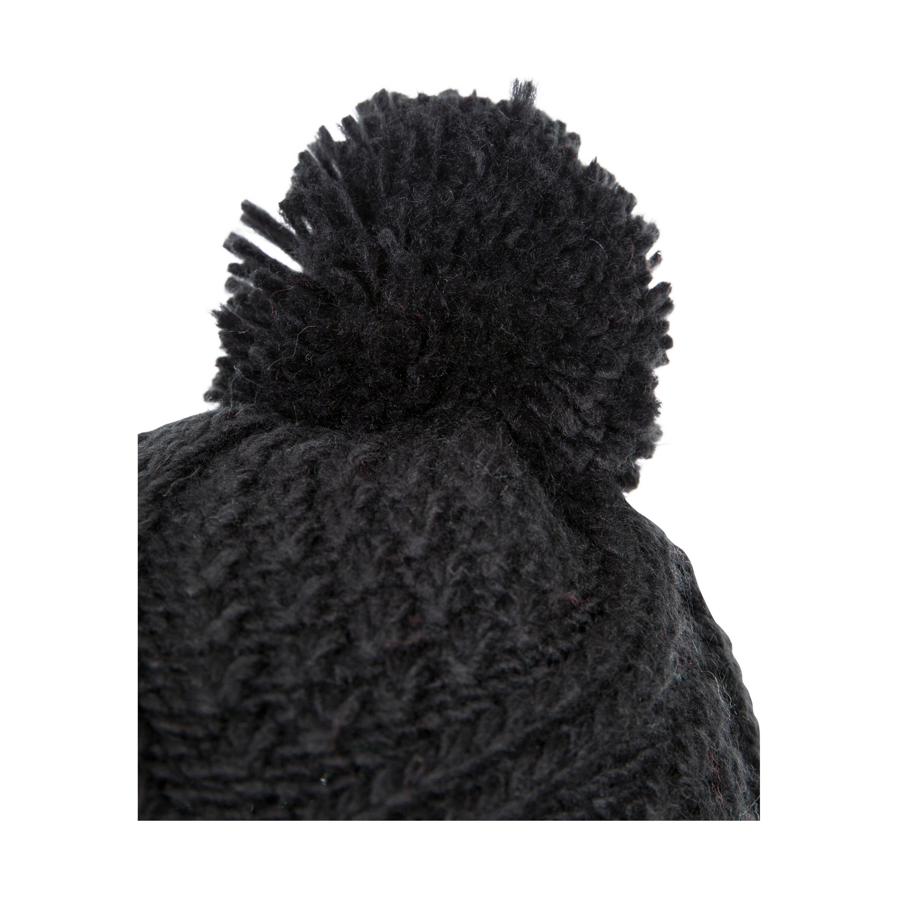 Zyra Women's Knitted Bobble Hat in Black with Fleece Lining - Image 5